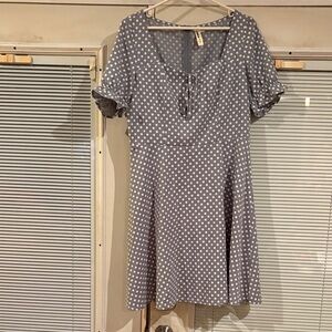 LARA Gray Polka Dot Midi Dress
